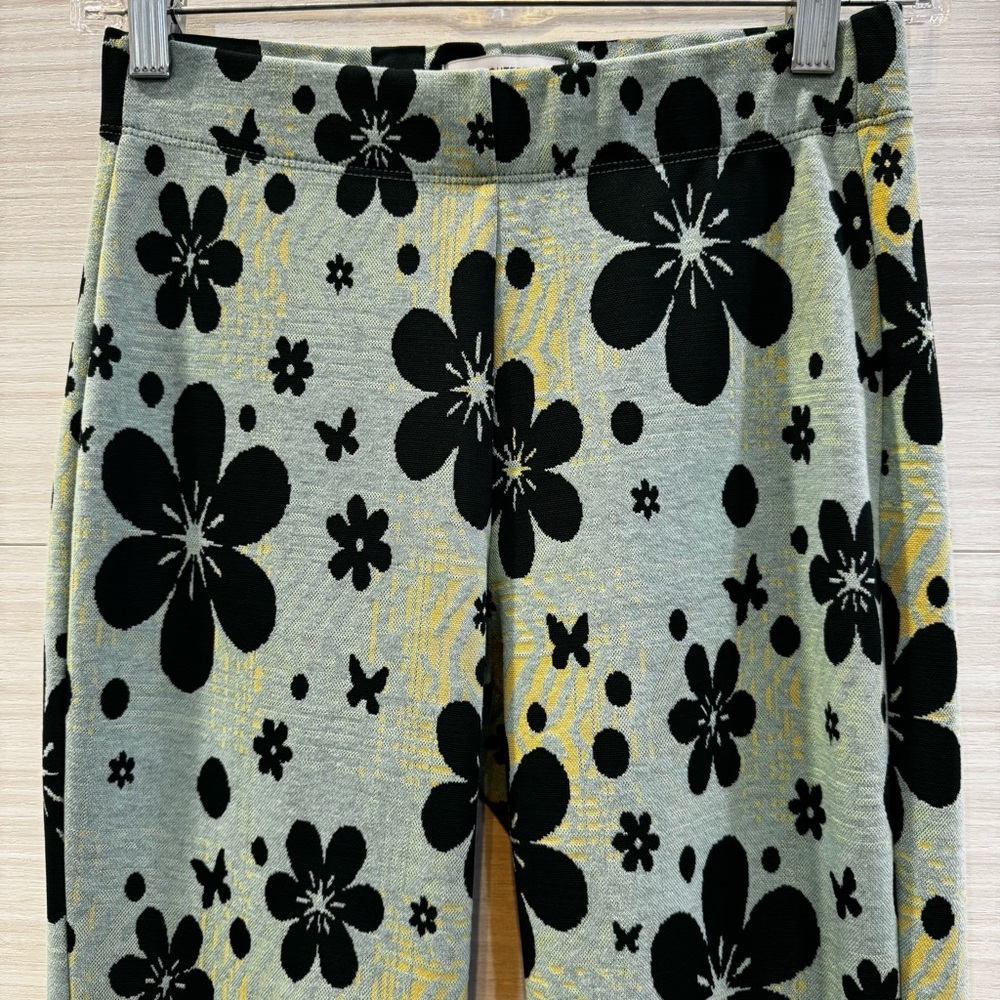 Urban Outfitters Retro Floral Pants Green stretch Waist size Small - Picture 2 of 5